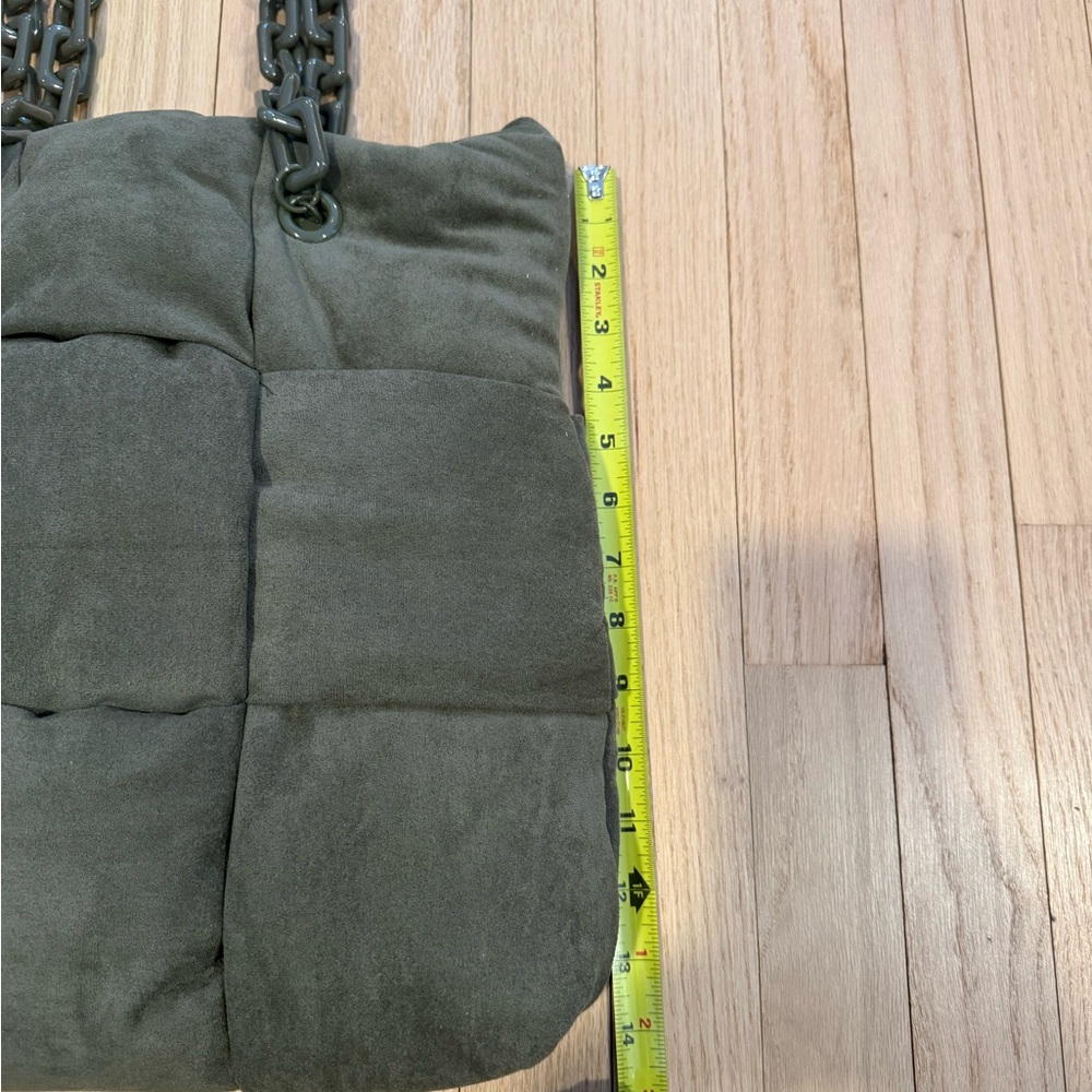 INC international Soft velour Green Shoulder Handbag snap closure - Picture 5 of 16